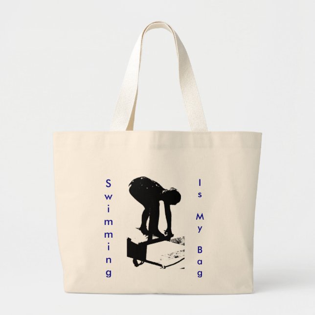 "Swimming Is My Bag"  Canvas Bag (Front)