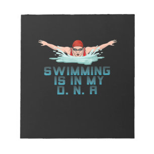 Swimming Is My DNA Swimming Lover Funny Swimmer Notepad