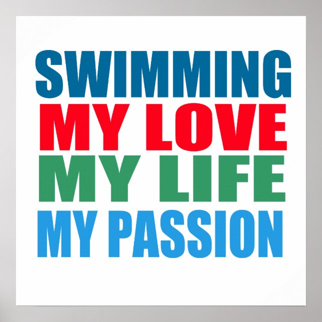 Swimming is my Passion Poster (Front)