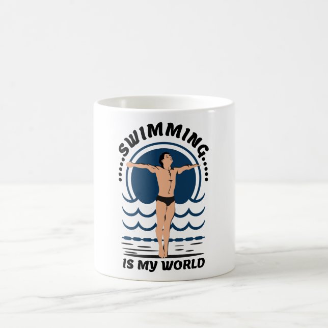 Swimming is My World - Swimmer in Speedo Coffee Mug (Center)
