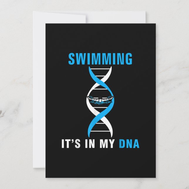 Swimming Its In My DNA Funny SwimerSwim Cool Love Holiday Card (Front)