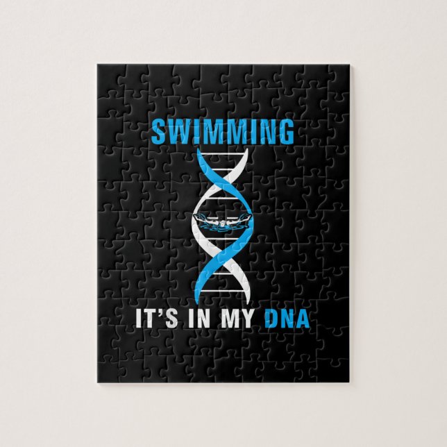 Swimming Its In My DNA Funny SwimerSwim Cool Love Jigsaw Puzzle (Vertical)