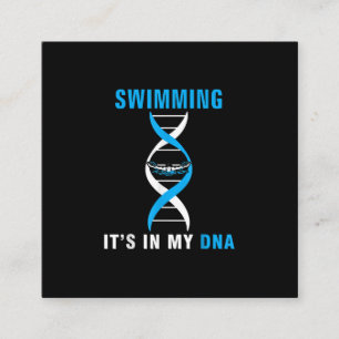 Swimming Its In My DNA Funny SwimerSwim Cool Love Square Business Card
