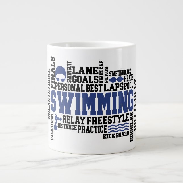Swimming- Jumbo Mug (Front)
