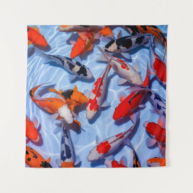 Swimming Koi Wall Art Tapestry  (Front)