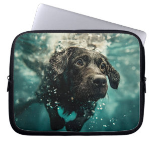 Swimming Labrador Puppy Underwater Design Laptop Sleeve