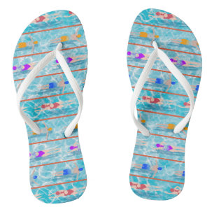 Swimming Laps Water Swim Team Pattern Jandals