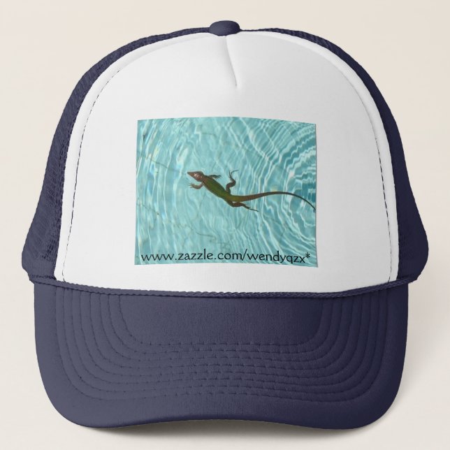 Swimming Lizard - reverse Trucker Hat (Front)