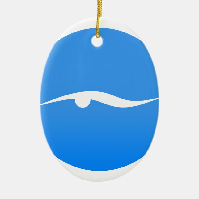 Swimming logo on T-shirt Ceramic Tree Decoration (Front)