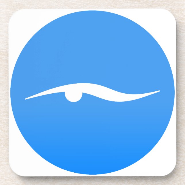 Swimming logo on T-shirt Coaster (Front)