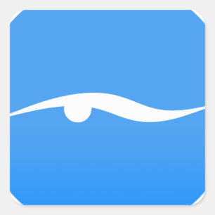 Swimming logo on T-shirt Square Sticker