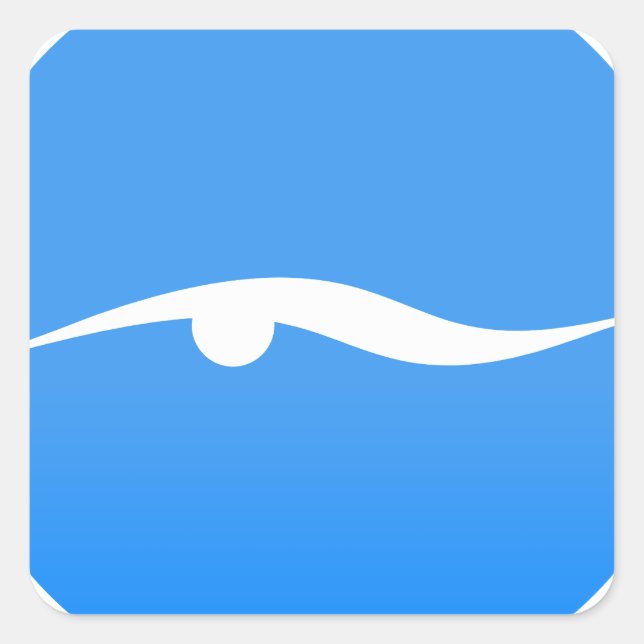 Swimming logo on T-shirt Square Sticker (Front)