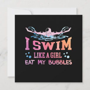 Swimming Lover - I Swim Like A Girl Invitation