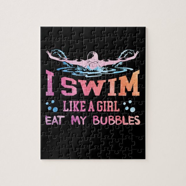 Swimming Lover - I Swim Like A Girl Jigsaw Puzzle (Vertical)