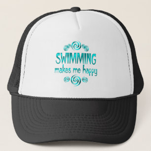 Swimming Makes Me Happy Trucker Hat