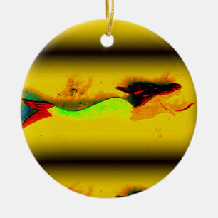 swimming mermaid personalised ornament