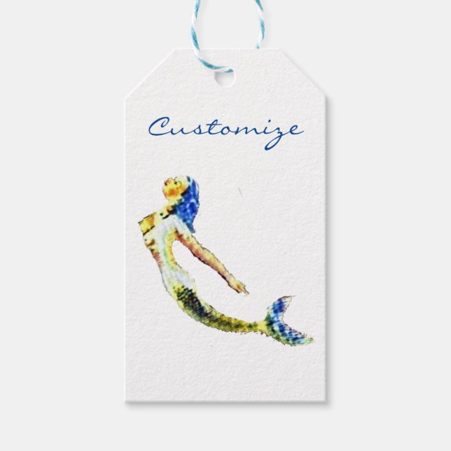 Swimming Mermaid Thunder_Cove Gift Tags (Front)