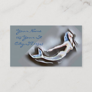 Swimming Mermaid Thunder_Cove Grey Business Card