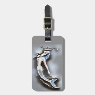 Swimming Mermaid Thunder_Cove Grey Luggage Tag