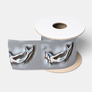 Swimming Mermaid Thunder_Cove Grey Satin Ribbon