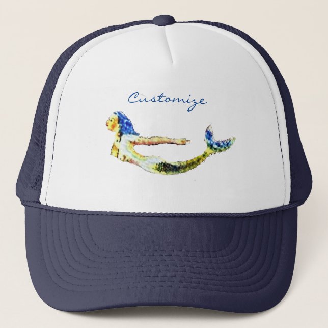 Swimming Mermaid Thunder_Cove Trucker Hat (Front)