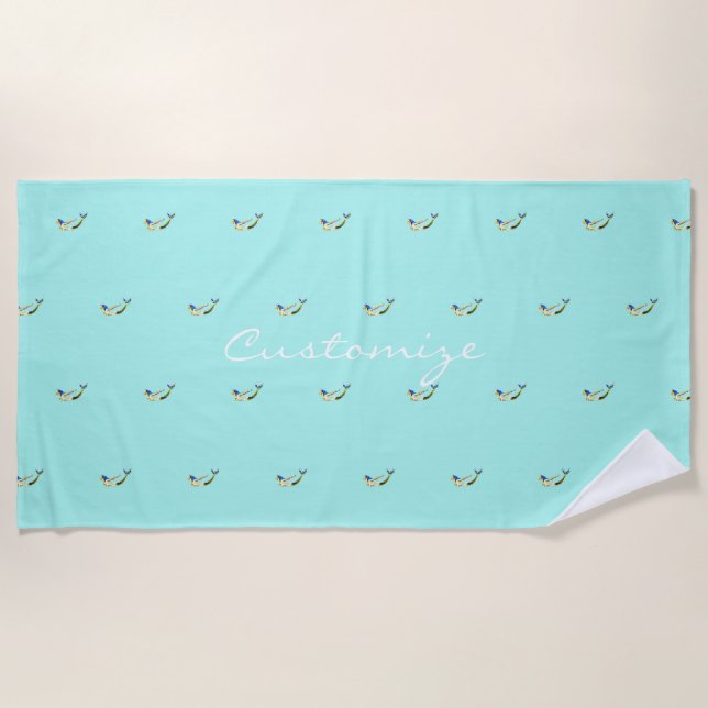 Swimming Mermaids Thunder_Cove Beach Towel (Front)