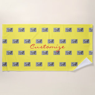 Swimming Mermaids Thunder_Cove Grey Beach Towel