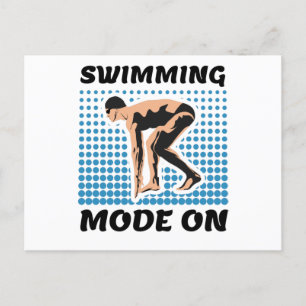 Swimming Mode on - Pool Lover Postcard