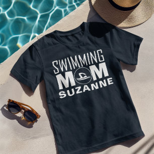 Swimming Mom Personalized Swim Team Parent Tri-Blend Shirt