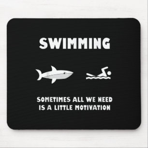 Swimming Motivation Shark Chase Funny Shark Mouse Pad