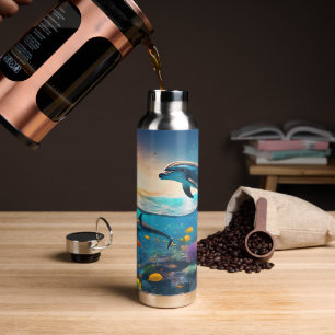 Swimming Ocean Dolphins Water Bottle
