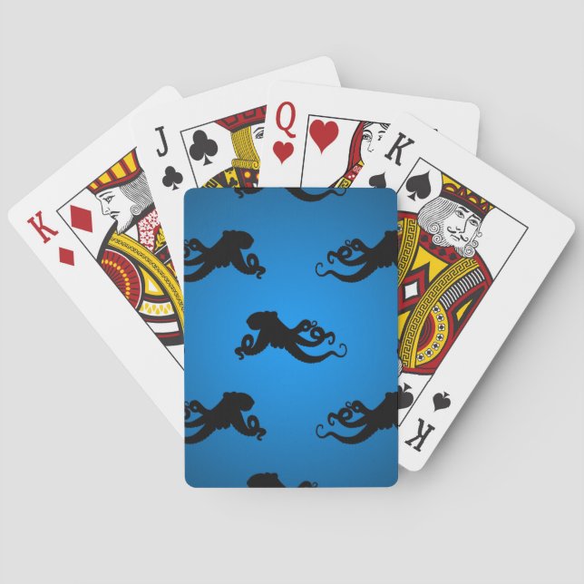 Swimming Octopus Silhouettes Playing Cards (Back)