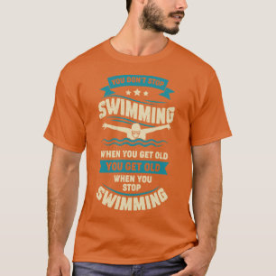 Swimming Old Man Swimmer Grandpa Gift T-Shirt