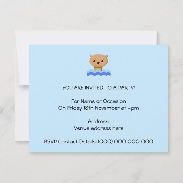 Swimming Otter. Invitation (Front)