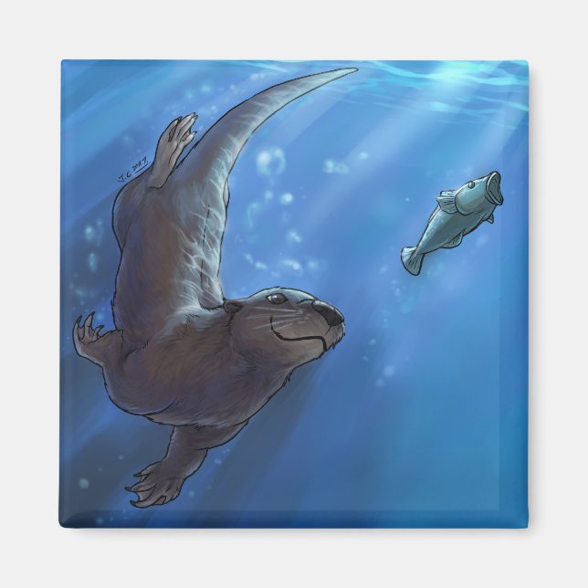 Swimming otter magnet (Front)