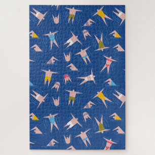 Swimming People Pattern Jigsaw Puzzle