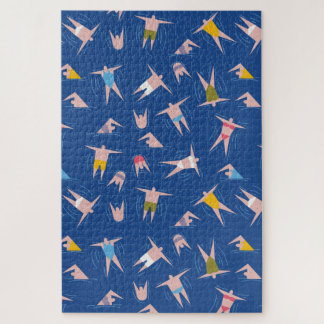 Swimming People Pattern Jigsaw Puzzle
