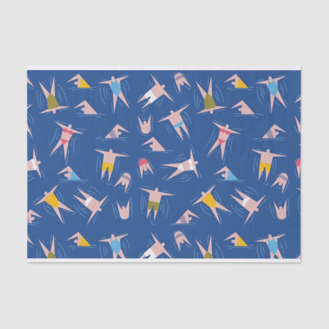 Swimming People Pattern Tissue Paper (Front)
