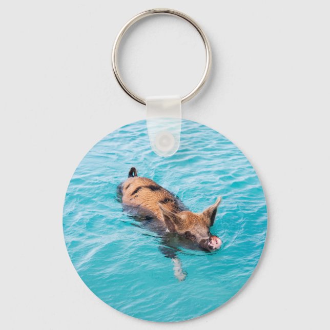 Swimming pig of Exuma Key Ring (Front)
