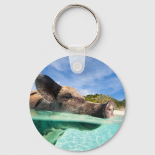 Swimming pig of Exuma Key Ring