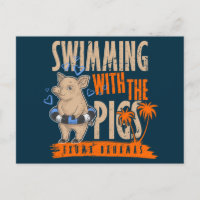 Swimming Pigs Bahamas Postcard Vacation Cruise