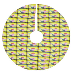 swimming pink mosaic mermaids pattern brushed polyester tree skirt