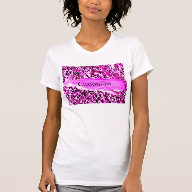Swimming pink whale  T-Shirt (Front)
