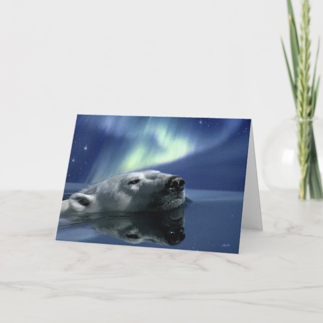 SWIMMING POLAR BEAR Greeting Card (Front)