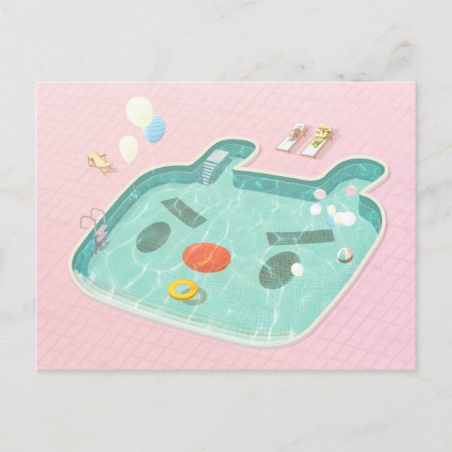 Swimming Pool Announcement Postcard (Front)