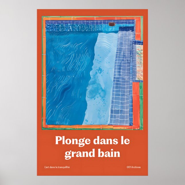 Swimming Pool Art Print Modern French Riviera Wall (Front)