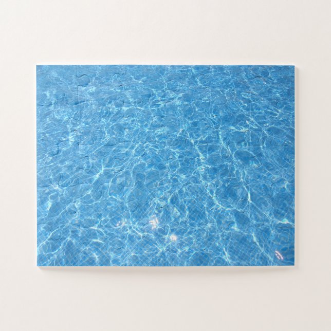 Swimming Pool Blue Water Aqua Template Jigsaw Puzzle (Horizontal)
