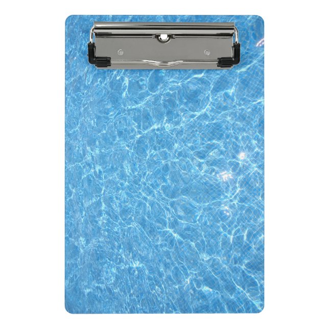 Swimming Pool Blue Water Aqua Template Modern Mini Clipboard (Front)