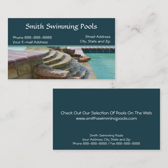 Swimming Pool Business Card (Front/Back)