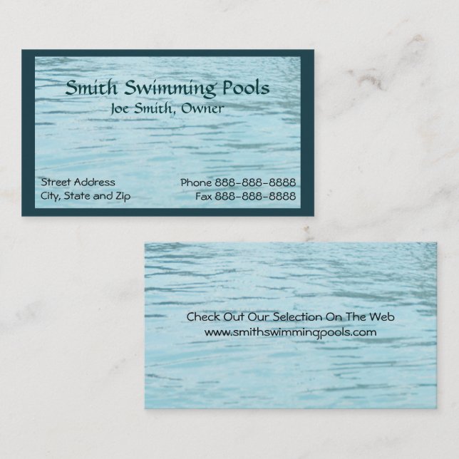 Swimming Pool Business Card (Front/Back)